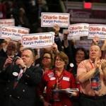 People applauded at the Massachusetts State Republican Convention.