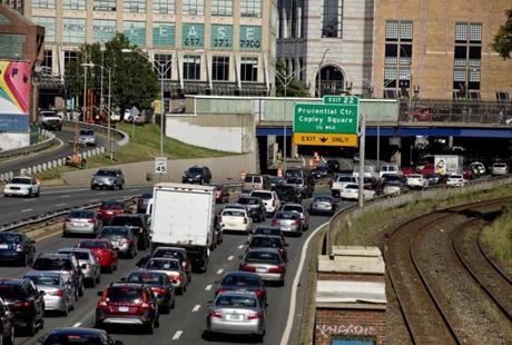 Afternoon traffic on the Mass Pike on Friday, August 8.
