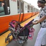 Bilkisu Suleiman, and 1-year-old Iman Bello, of Medford were took the train to go shopping.