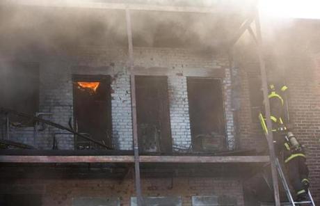 The fire was said to have started on an apartment balcony.
