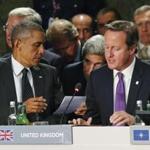 President Obama huddled with Secretary of State John F. Kerry and Britain?s prime minister, David Cameron, at the summit.