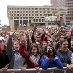 Fans listened to musical performers at the Boston Calling Music Festival at City Hall Plaza in May 2013.