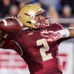 BC quarterback Tyler Murphy dropped back to pass during Saturday?s game.