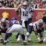 QB Tom Brady?s actions on the sideline late in Sunday?s game point to his dissatisfaction with the Patriots offense. Jim Mone/Associated Press