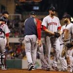 John Farrell removed Red Sox starter Anthony Ranaudo in the sixth inning.