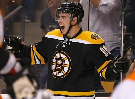 Reilly Smith celebrated his first-period goal, which gave the Bruins a 1-0 lead.
