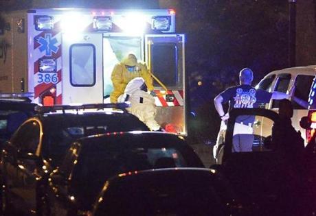 An ambulance carrying Amber Joy Vinson arrived at Emory University Hospital in Atlanta.
