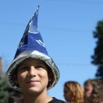 Ben Friedman of Israel donned a wizard hat during his tour of Salem.
