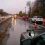Traffic on Route 146 in Sutton after a pothole disabled nearly 50 cars.