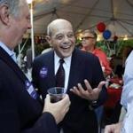 Former Providence Mayor Buddy Cianci, center, spoke with supporters at a fundraising event. 