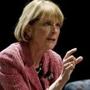 Martha Coakley, making a point during the El Mundo's Conversation with Our Next Governor in Blackman Auditorium at Northeastern University.
