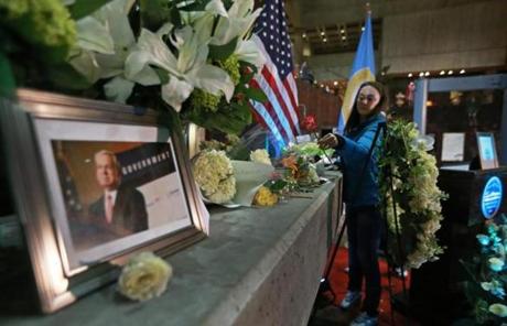 People paid their respects to Menino inside of Boston City Hall.

