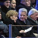 German Chancellor Angela Merkel sat next to Germany?s president Joachim Gauck, to her left, at events marking the fall of the Berlin Wall.