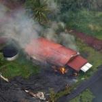 Lava from Kilauea Volcano consumed the first house in its path.