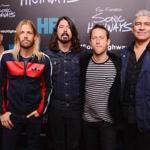 Musicians Nate Mendel, Taylor Hawkins, Dave Grohl, Chris Shiflett, and Pat Smear of The Foo Fighters at The 