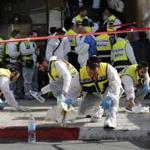 Members of an Israeli emergency response team cleaned blood from the scene of the deadly attack on Tuesday.