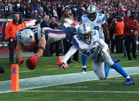 Julian Edelman took flight on a punt return in the third quarter, but the touchdown was called back because of a Patriots penalty.
