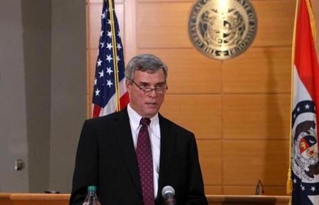 St. Louis County?s top prosecutor, Robert P. McCulloch, spoke about the grand jury's decision Monday night.
