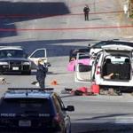 The shooter?s van was still outside police headquarters several hours after the rampage.