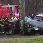 Firefighters had to use the Jaws of Life to extricate Paul Chuilli, 18, from the single-car crash in Bridgewater.