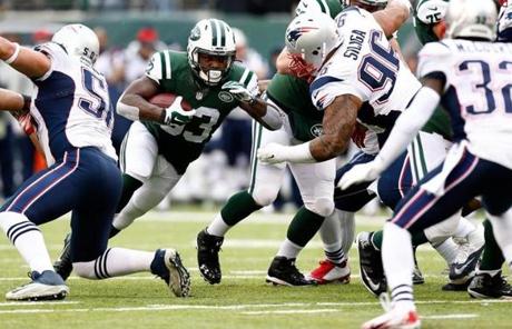 Jets running back Chris Ivory carried the ball in the first half.
