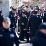 Members of slain New York City Police Officer Rafael Ramos?s family entered Christ Tabernacle Church before the wake.