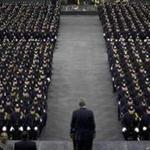 When New York City Mayor Bill de Blasio told the graduates that on the job, they would ?confront problems that you didn?t create,? a heckler yelled out ?You did!? and drew applause. (CARLO ALLEGRI/Reuters)