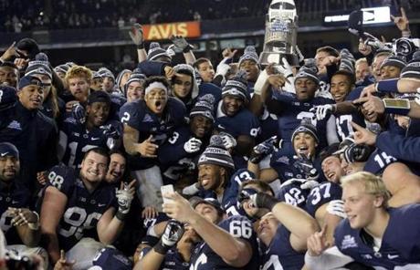 BC was defeated by Penn State in overtime, 31-30, in the Pinstripe Bowl at a sold-out Yankee Stadium.
