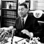 Edward Brooke at a press conference in 1966.  