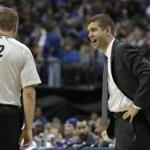 Boston Celtics head coach Brad Stevens doesn?t have to go out of character and start imitating his idol, Bobby Knight, but he does have to be more forceful with officials and defend his players.  (AP Photo/LM Otero) 