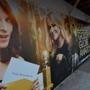 A poster showing Golden Globe Awards hosts Tina Fey (left) and Amy Poehler in Beverly Hills on Jan. 9. The comic duo will present the Globes for a third year. 
