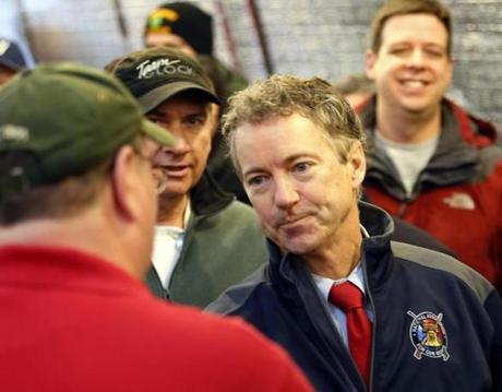 Senator Rand Paul met with members of the Londonderry Fish and Game Club Wednesday in New Hampshire.
