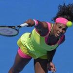 Serena Williams served during her match against Russia's Vera Zvonareva Thursday in Melbourne.