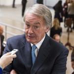 Senator Edward Markey made his way to the Senate chamber to vote on a series of amendments on the bill to authorize the Keystone XL pipeline. 