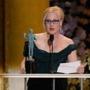 LOS ANGELES, CA - JANUARY 25: Actress Patricia Arquette accepts the award for Outstanding Performance by a Female Actor in a Supporting Role at the 21st Annual Screen Actors Guild Awards at The Shrine Auditorium on January 25, 2015 in Los Angeles, California. (Photo by Kevork Djansezian/Getty Images)