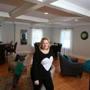 ?It?s a challenge to keep clean,? Colleen Wells said of the coffered ceiling (and the tall baseboards and molding) in her family?s Topsfield contemporary.