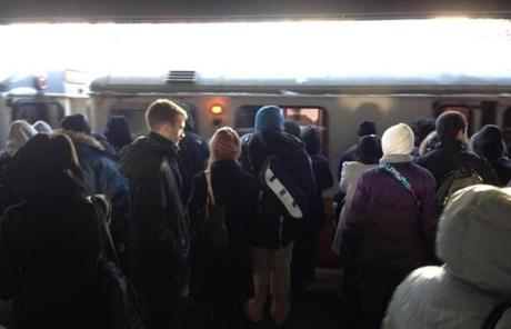 Sullivan Square Station was packed this morning.
