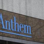 The Anthem logo at the company's corporate headquarters in Indianapolis.