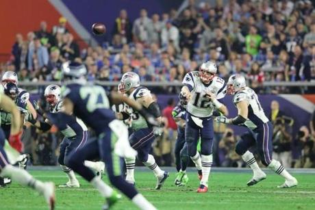Tom Brady completed four passes to Shane Vereen on the Patriots? go-ahead touchdown in Super Bowl XLIX.
