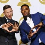Patriots receiver Julian Edelman and defensive back Malcolm Butler were on hand for the 57th Grammy Awards Sunday night in Los Angeles.