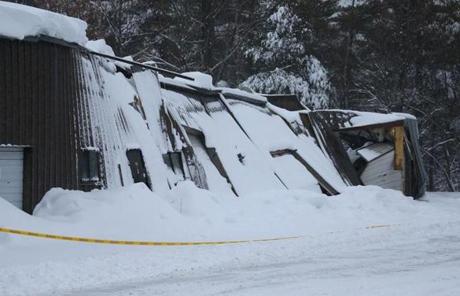 No one was injured after a roof collapsed in a building on Weymouth Ave. in Rockland.
