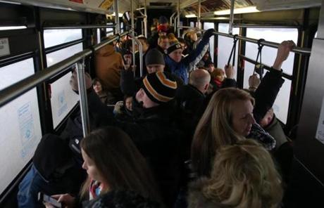 The bus to the JFK-UMass station was full.

