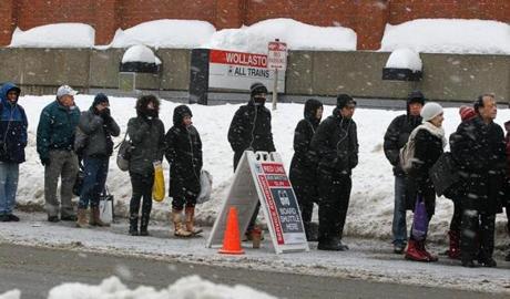 The Red Line?s woes had riders lined up for shuttle buses Wednesday at a Quincy T station. 
