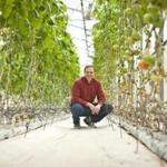 Jeff Barton, cofounder of Water Fresh Farm, in the greenhouse.