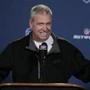 Buffalo Bills coach Rex Ryan answers a question during a news conference at the NFL football scouting combine in Indianapolis, Wednesday, Feb. 18, 2015. (AP Photo/David J. Phillip)
