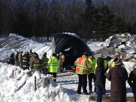 A riding stable in Westford collapsed Friday. 

