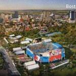 A conceptual rendering of a proposed beach volleyball venue on Boston Common for the 2024 Olympics.