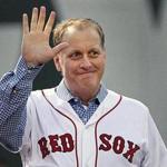 Curt Schilling at Fenway Park in 2014 for the tenth anniversary of the 2004 World Series Championship team. 