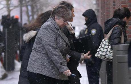 Bombing survivors and family arrived at Moakley federal courthouse.
