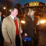 Senators Brian A. Joyce and Joan B. Lovely arrived in Braintree on Feb. 25 for a bus tour. 